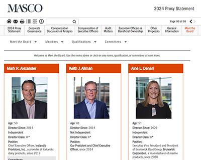 Masco Meet the Board Example