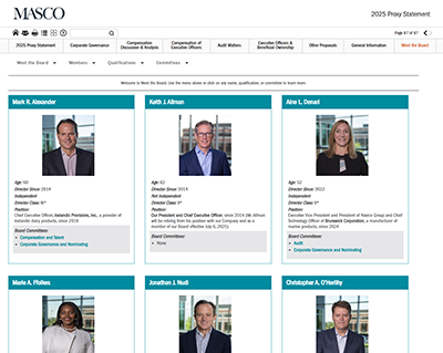 Masco Meet the Board Example